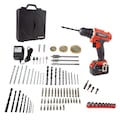 Stalwart Stalwart 75-PT1040 20V Cordless Drill with Rechargeable Lithium-Ion Battery & Accessory Set - 89 Piece 75-PT1040